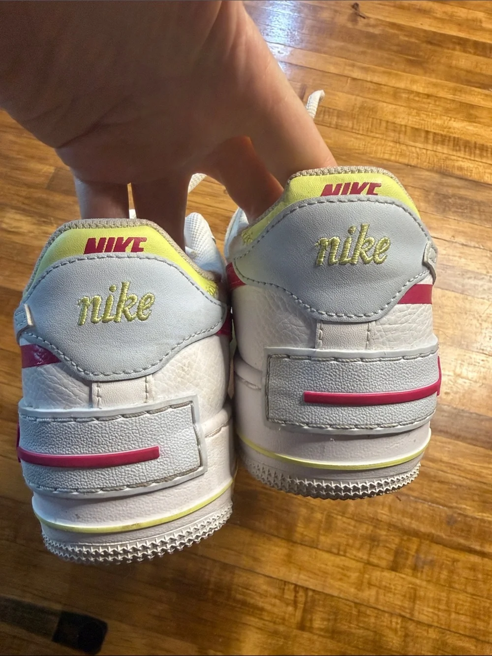 Nike Women's Air Force 1 Shadow Sneakers White Blue Pink Size 8.5 (g16)